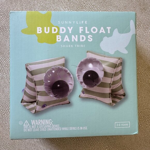 Sunnylife NWT Buddy Float Bands Shark Tribe Khaki - Picture 1 of 8